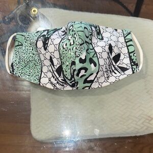 adidas Graphic Face Mask in Green and Black